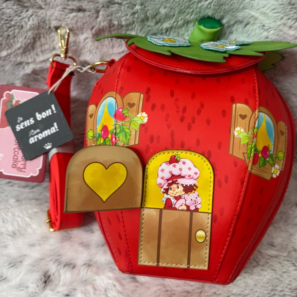 Loungefly Strawberry Shortcake Strawberry Shaped Crossbody Bag